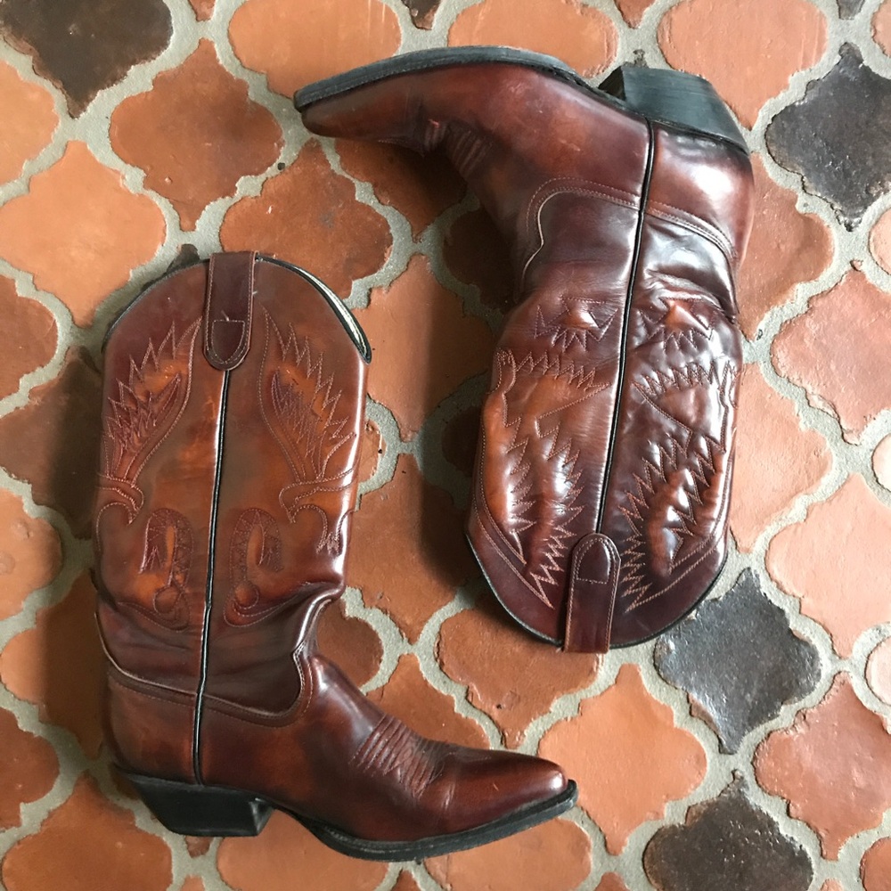 Brown Leather Heeled Boots